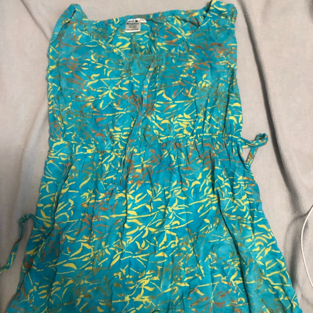 Blue floral blouse